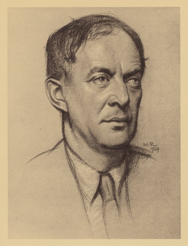 Portræt af Walter de la Mare (litho) af William (after) Rothenstein