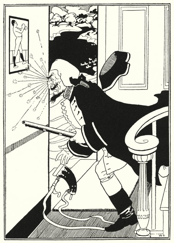Illustration til baron Munchausens eventyr (gravering) af William (after) Strang