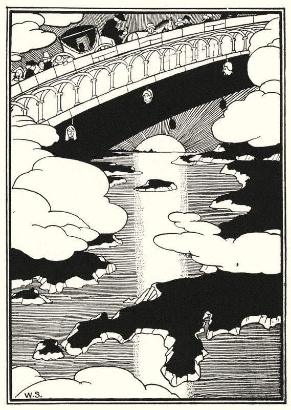 Illustration til baron Munchausens eventyr (gravering) af William (after) Strang