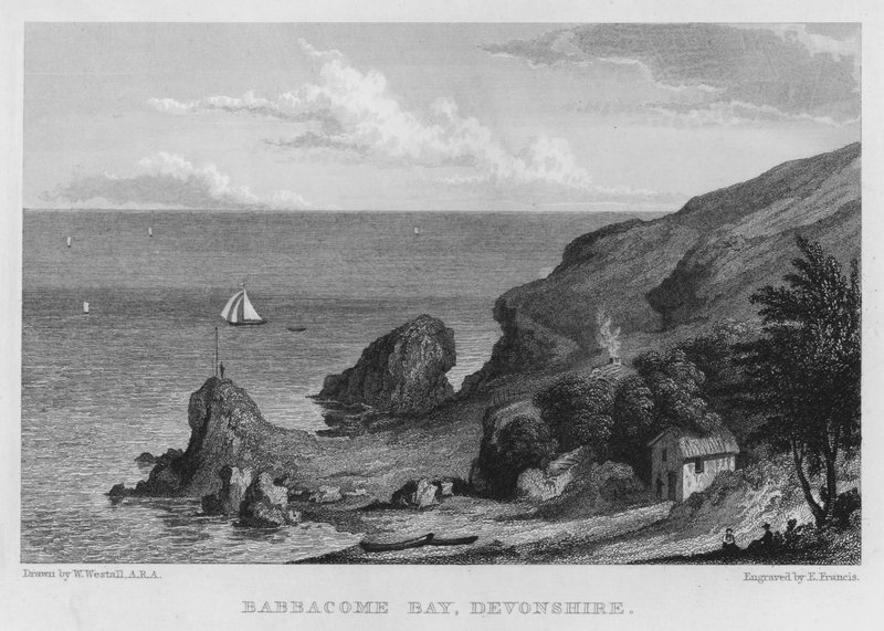 Babbacombe Bay, Devonshire (gravering) af William (after) Westall