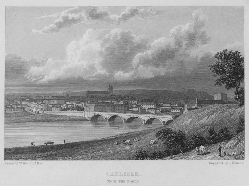 Carlisle, fra nord (gravering) af William (after) Westall