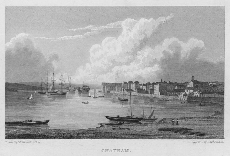 Chatham (gravering) af William (after) Westall