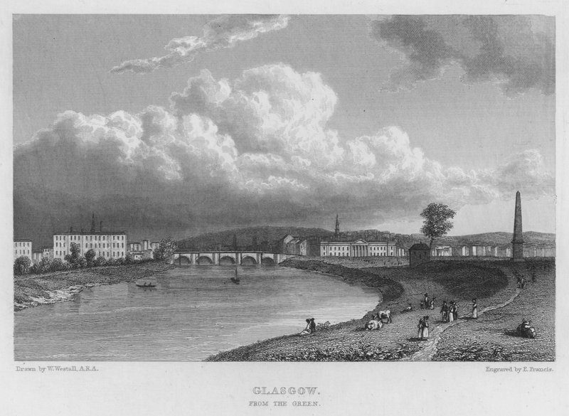 Glasgow, fra den grønne (gravering) af William (after) Westall