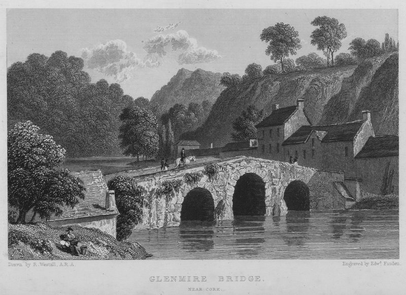 Glenmire Bridge, nær Cork (gravering) af William (after) Westall
