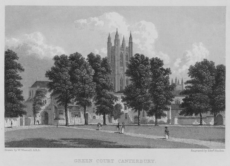 Green Court, Canterbury (gravering) af William (after) Westall