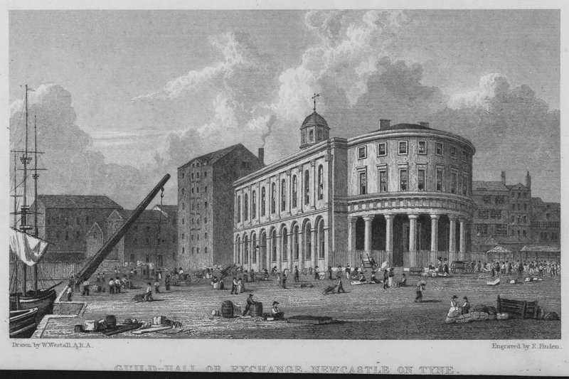 Guild-Hall eller Exchange, Newcastle on Tyne (gravering) af William (after) Westall