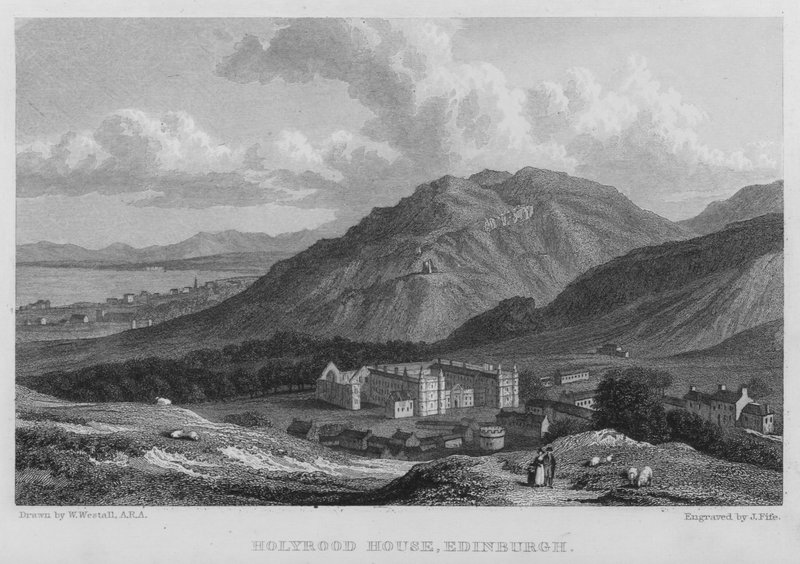 Holyrood House, Edinburgh (gravering) af William (after) Westall