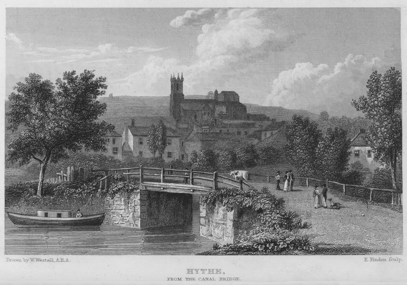 Hythe, fra kanalbroen (gravering) af William (after) Westall
