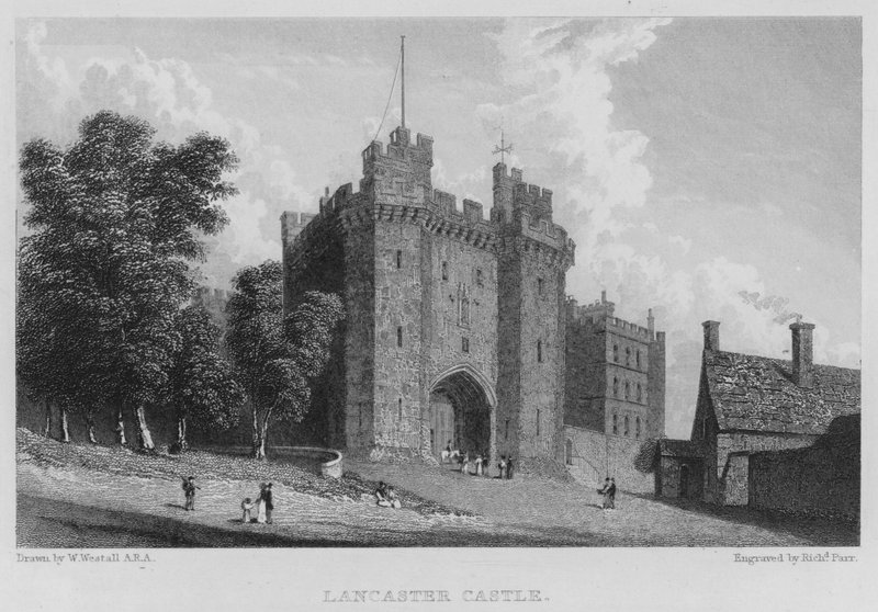 Lancaster Castle (gravering) af William (after) Westall