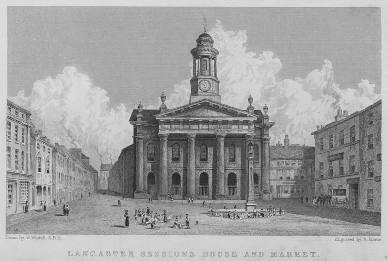 Lancaster Sessions House and Market (gravering) af William (after) Westall