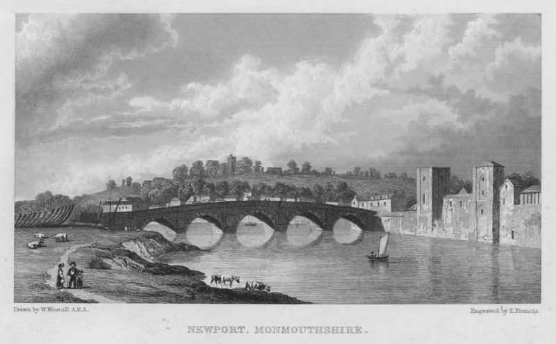 Newport, Monmouthshire (gravering) af William (after) Westall