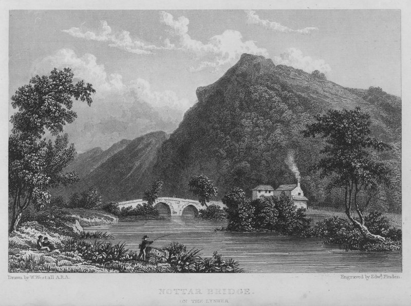 Nottar Bridge, på Lynher (gravering) af William (after) Westall