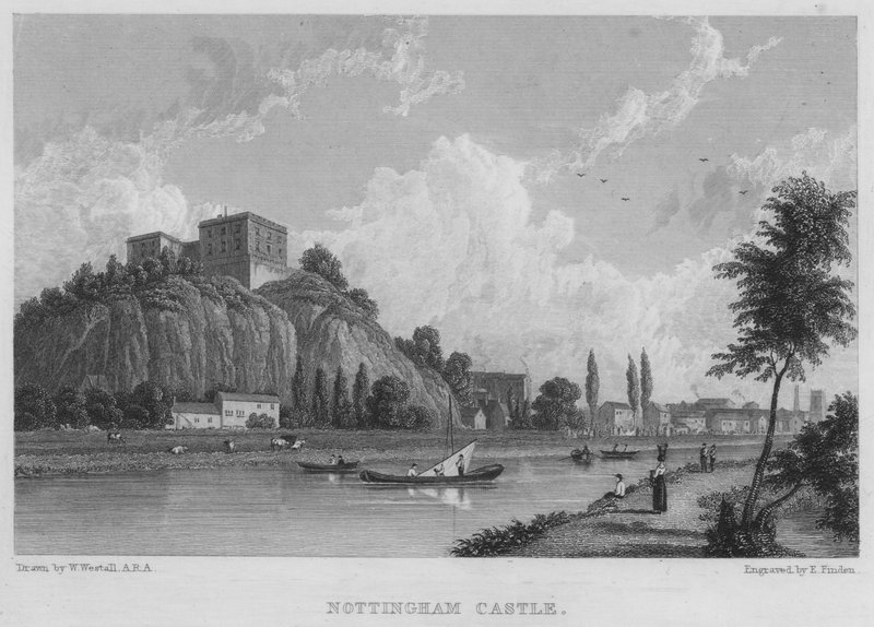 Nottingham Castle (gravering) af William (after) Westall