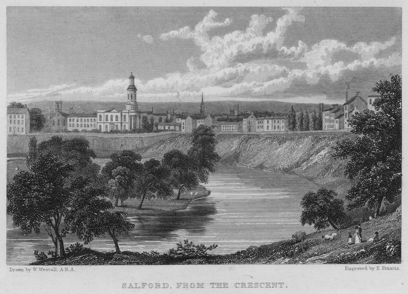 Salford, fra Halvmånen (gravering) af William (after) Westall