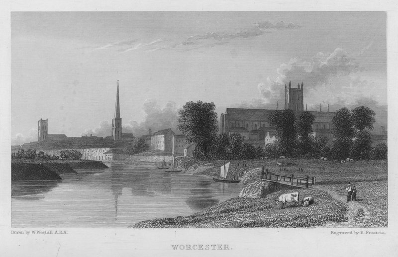 Worcester (gravering) af William (after) Westall