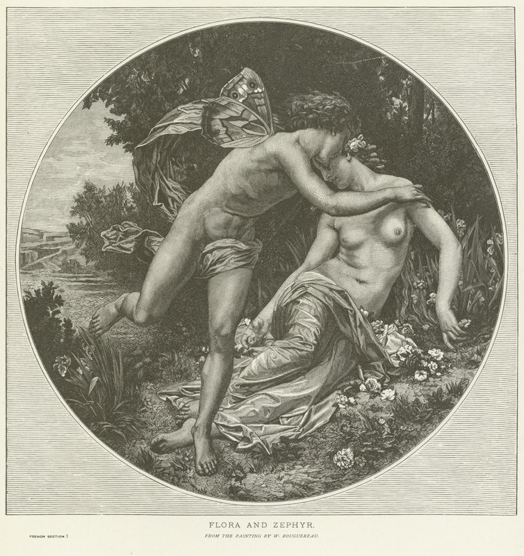 Flora og Zephyr af William Adolphe Bouguereau