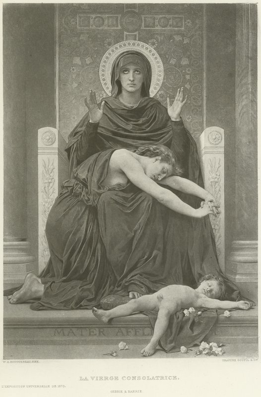 The Consoling Virgin (gravering) af William Adolphe Bouguereau