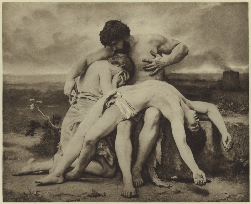 Den første sorg (fotogravure) af William Adolphe Bouguereau