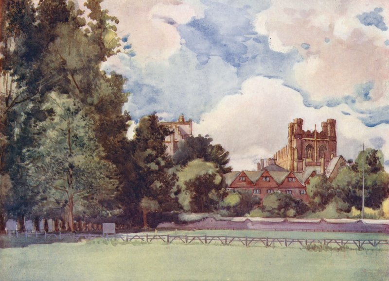 Christchurch Meadows, det fashionable feriested, da "Tom Brown" og "Verdant Green" var studerende (farvelitografi) af William Ainsworth Wildman