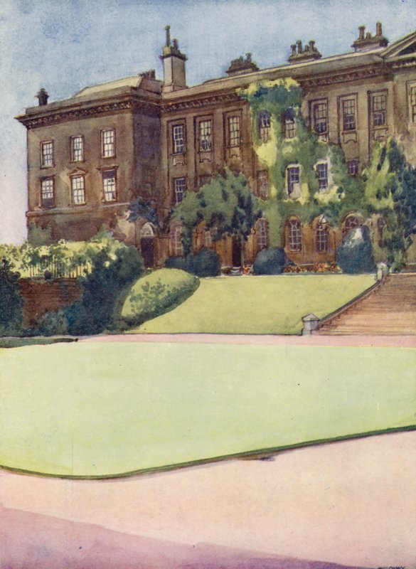 Worcester Colleges forplads (farvelitografi) af William Ainsworth Wildman