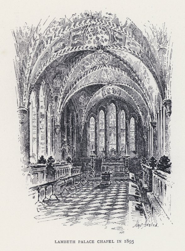 Lambeth Palace Chapel i 1895 (gravering) af William Alexander Ansted