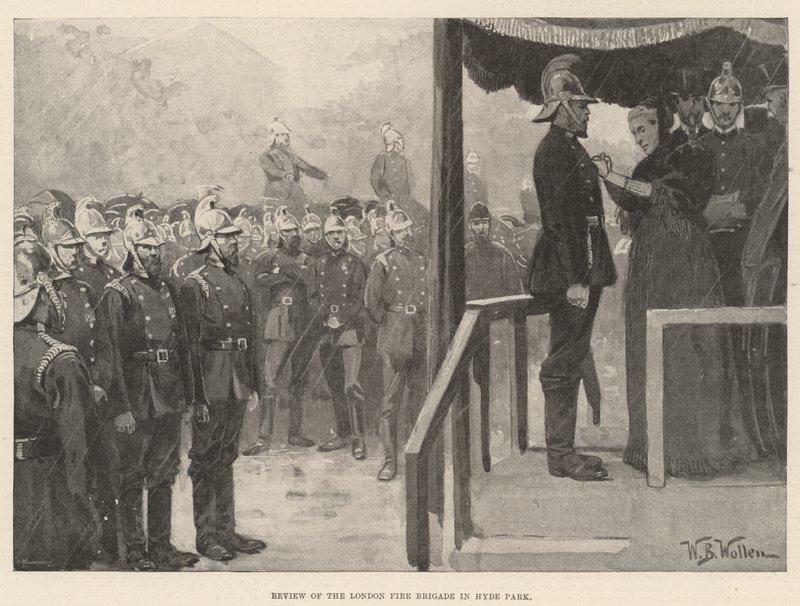 Anmeldelse af London Fire Brigade i Hyde Park af William Barnes Wollen