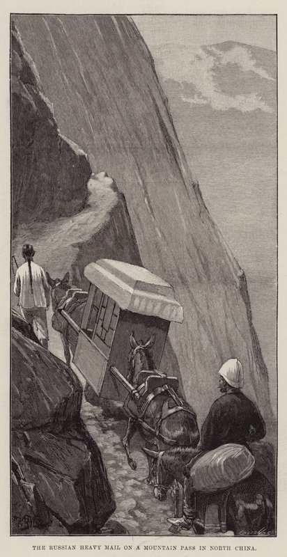 Den russiske tunge post på et bjergpas i det nordlige Kina af William Barnes Wollen