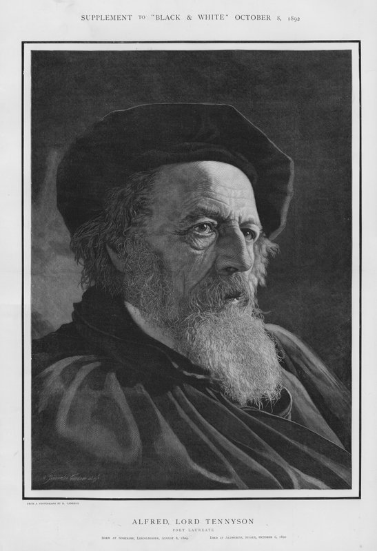 Alfred, Lord Tennyson, engelsk digterpristager (litho) af William Biscombe Gardner