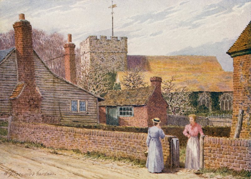 Appledore, Romney Marsh (farvelitografi) af William Biscombe Gardner