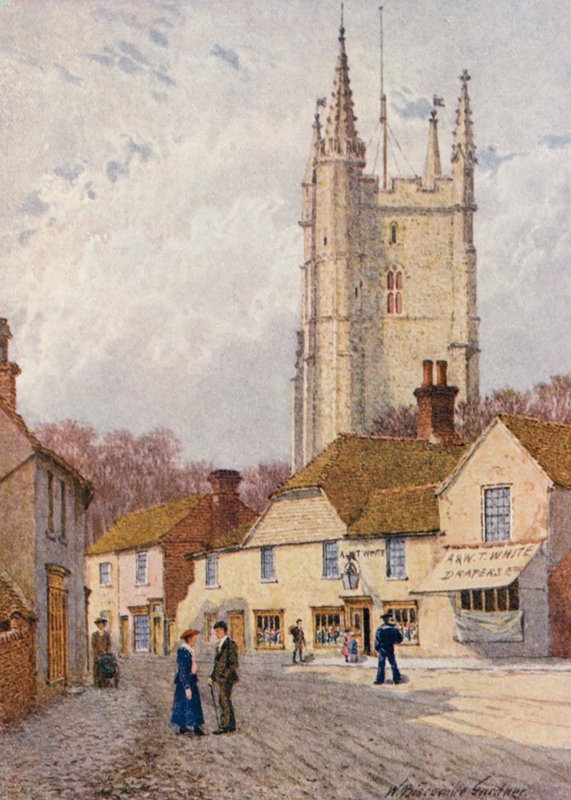 Coronation Square, Lydd (farvelitografi) af William Biscombe Gardner