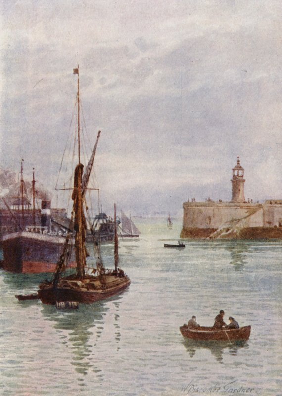 I Ramsgate Havn (farvelitografi) af William Biscombe Gardner