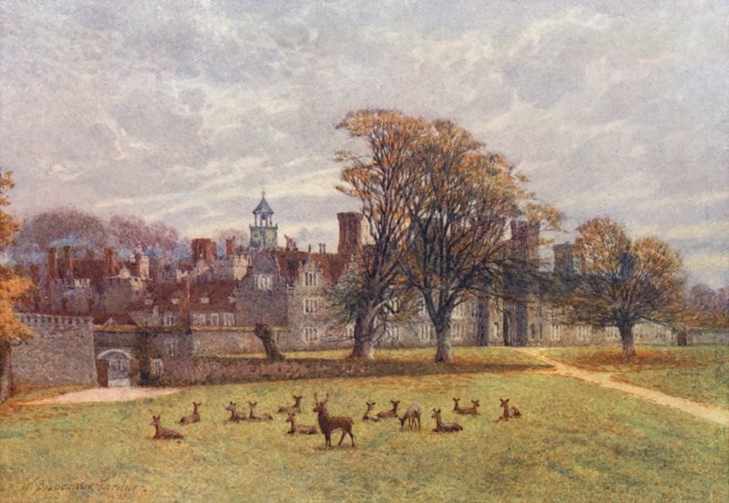Knole House (farvelitografi) af William Biscombe Gardner