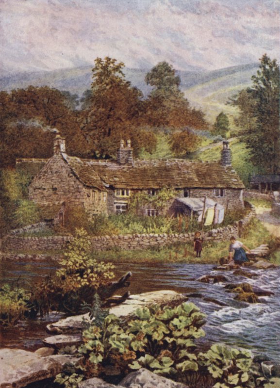 Old Cottage on the Wye, Monsal Daledani af William Biscombe Gardner