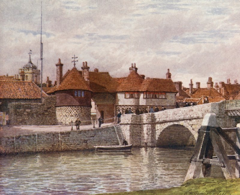 The Barbican, Sandwich (farvelitografi) af William Biscombe Gardner