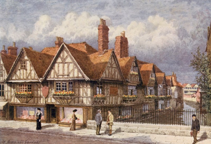 The Canterbury Weavers (farvelitografi) af William Biscombe Gardner