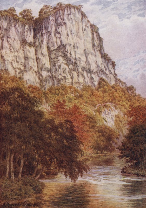 The High Tor, Matlock (farve litho) af William Biscombe Gardner