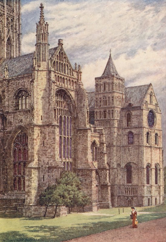 Sydsiden af katedralen, Canterbury (farvelitografi) af William Biscombe Gardner