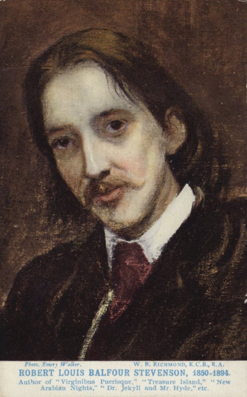 Robert Louis Stevenson (1850-1894), skotsk romanforfatter, digter og rejseskribent af William Blake Richmond