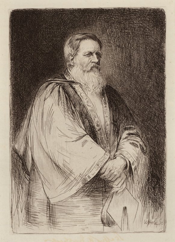 Sir Stafford Henry Northcote, Lord Rector (kobberstik) af William Brassey (after) Hole