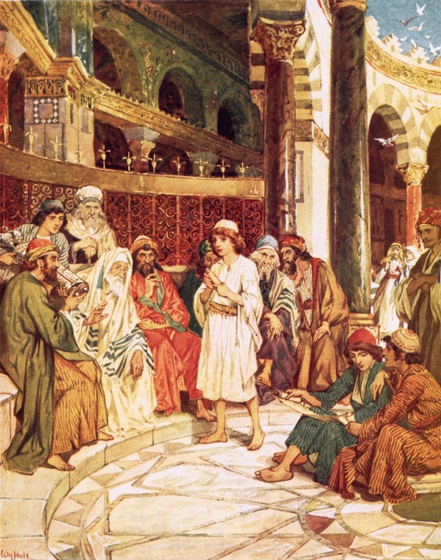 Kristus taler med lægerne i templet i Jerusalem af William Brassey Hole