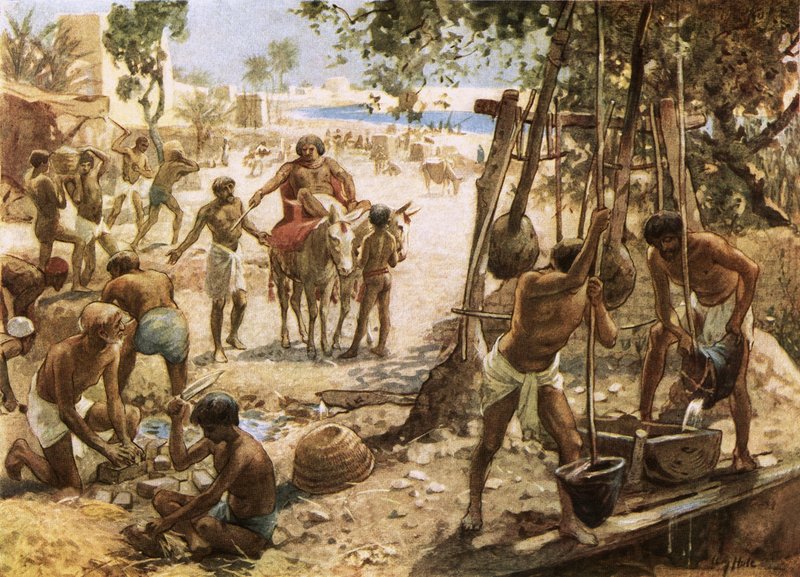 Israelitterne laver mursten i Egypten af William Brassey Hole