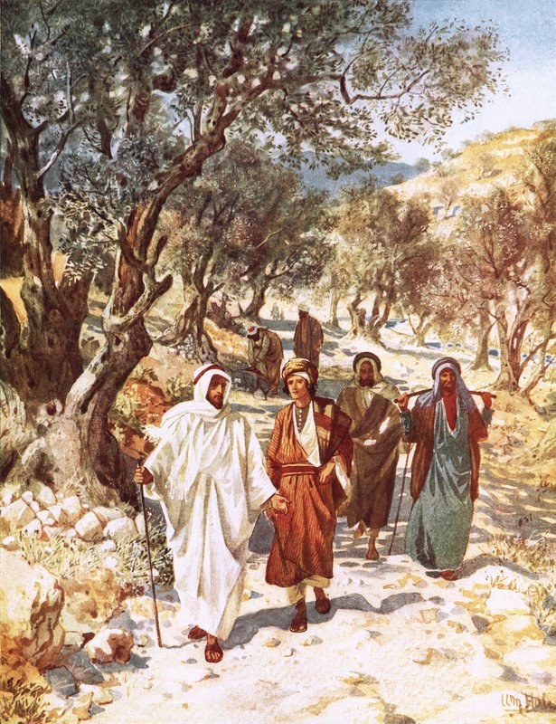 Jesus og hans disciple rejser til Galilæa af William Brassey Hole