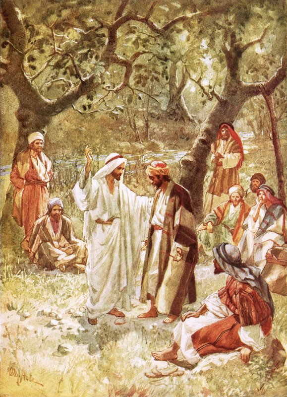 Jesus spørger sine disciple, hvem folket siger, han er af William Brassey Hole