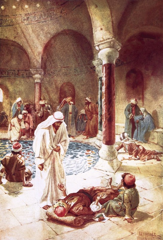 Jesus ved Bethesda-dammen af William Brassey Hole