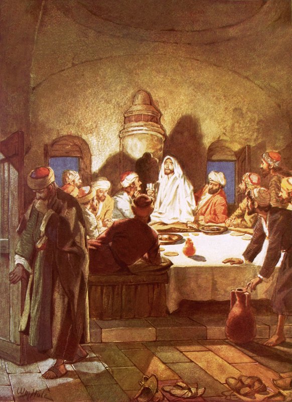 Jesus brød brødet og gav sine disciple bægeret af William Brassey Hole