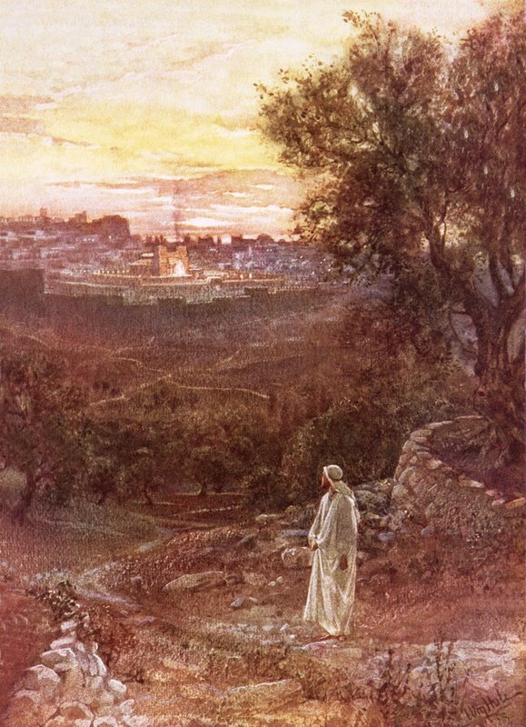 Jesus på Oliebjerget af William Brassey Hole