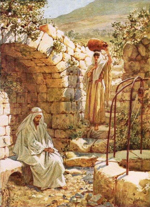 Jesus hviler ved Jakobs Brønd af William Brassey Hole