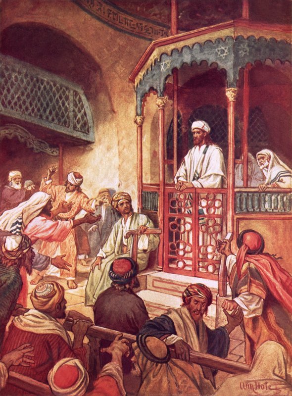 Jesu lære forkastet af hans egne byboere i Nazareth af William Brassey Hole