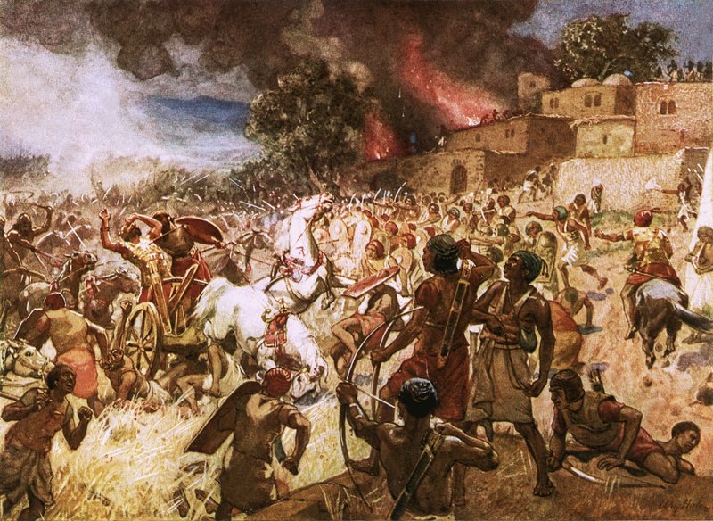 Kong Josias død i Megiddo af William Brassey Hole