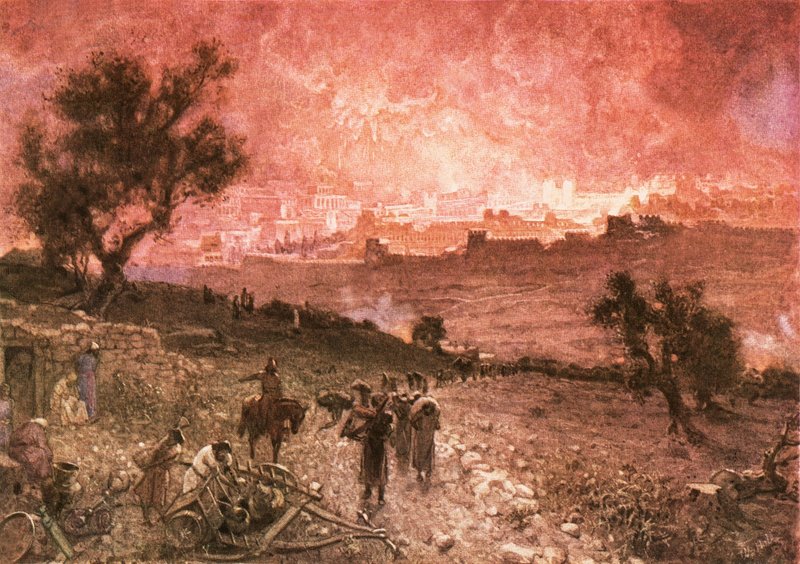 Jerusalems ødelæggelse af Nebukadnezar i 587 f.Kr af William Brassey Hole